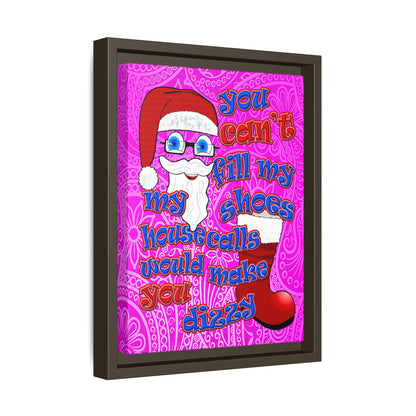 santa's shoes - framed canvas art (pink swirl)