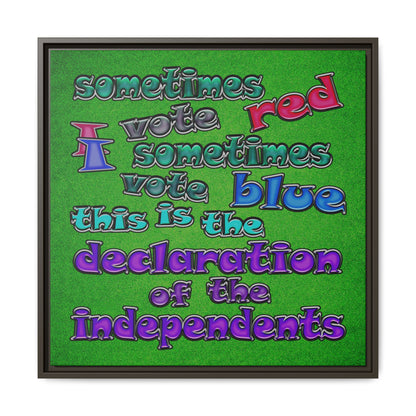 declaration of the independents - framed canvas art (green turf)