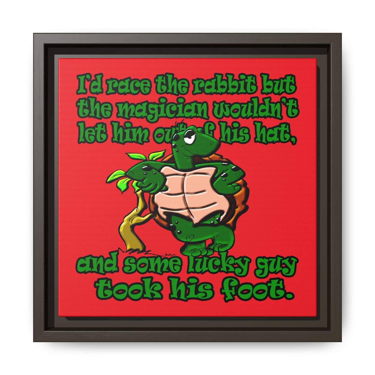 turtle race - framed canvas art (red)
