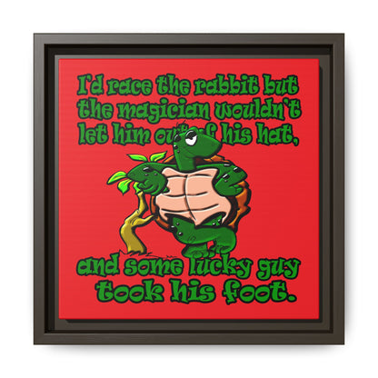 turtle race - framed canvas art (red)
