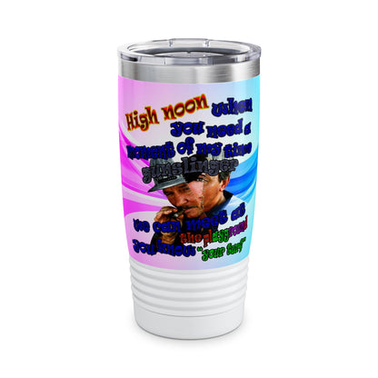 high noon - Ringneck Tumbler, 20oz (light blue-pink wave)