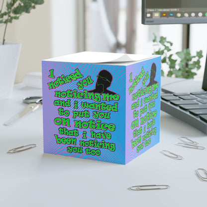 noticed you noticing - note cube (light blue-purple wave)