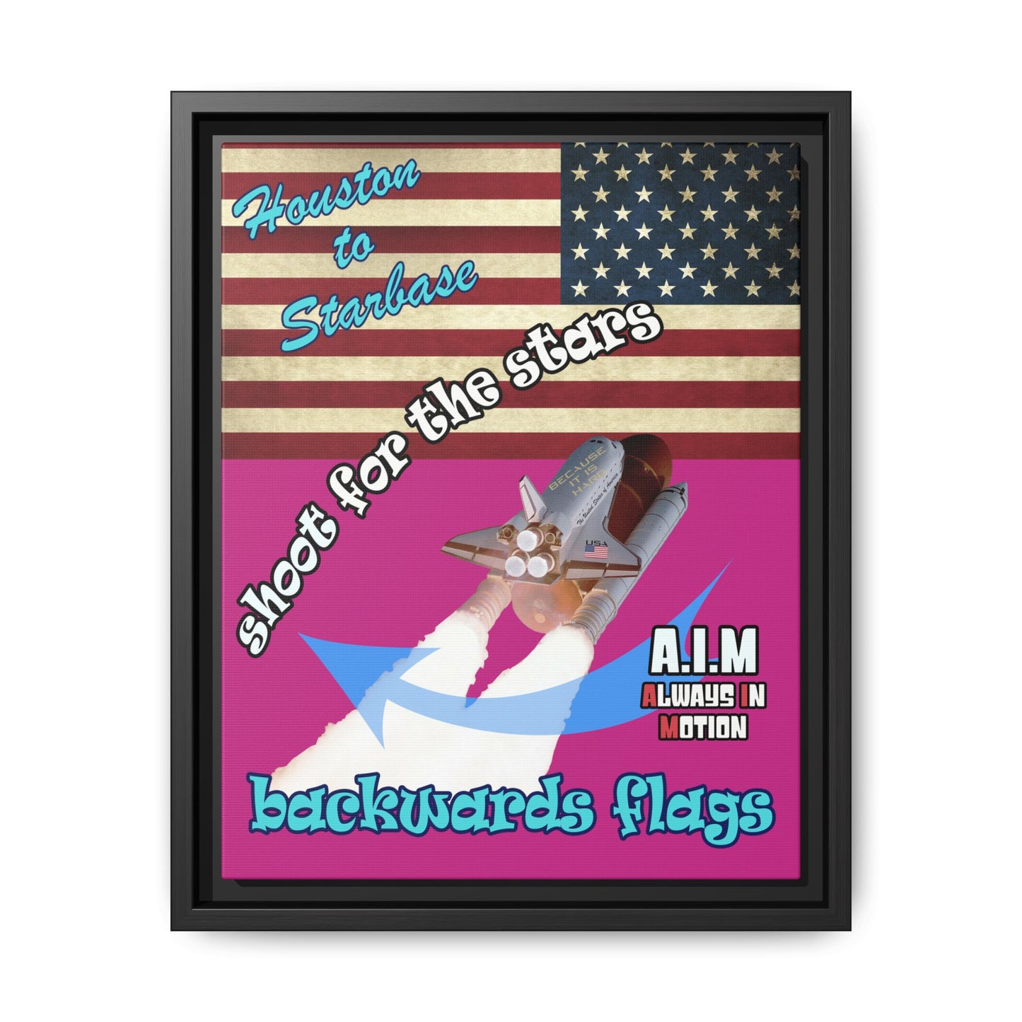 shoot for the stars - framed canvas art (pink)