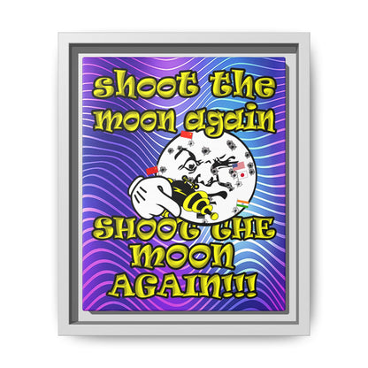 shoot the moon again - framed canvas art (purple wave)