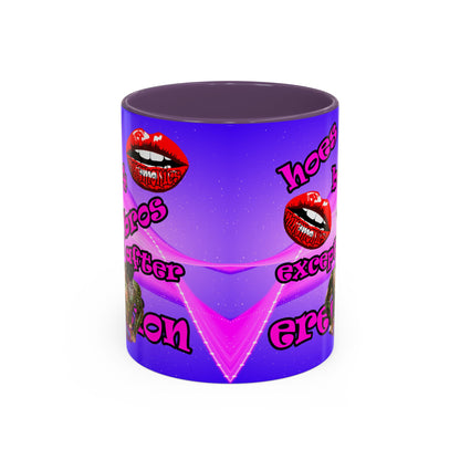 hoes b4 bros - Accent Mug (purple-pink wave)