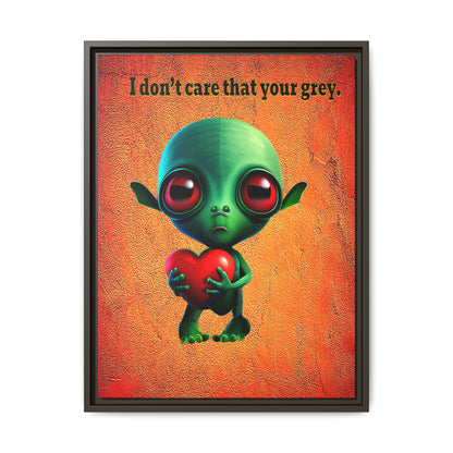 I don't care that your grey - framed canvas art (burnt orange)