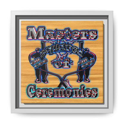 em cee squared - framed canvas art (butterscotch wood finish)