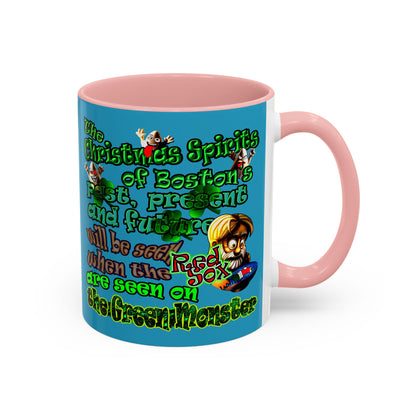 christmas spirits of boston - Accent Mug (turquoise)