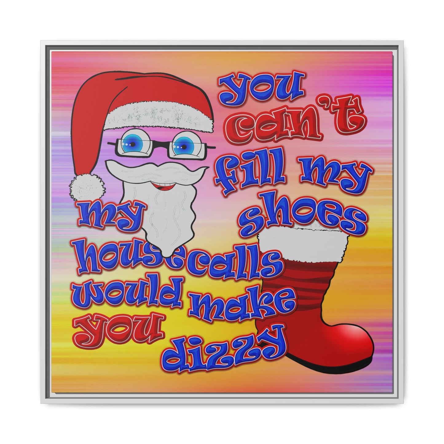 santa's shoes - framed canvas art (color blur)