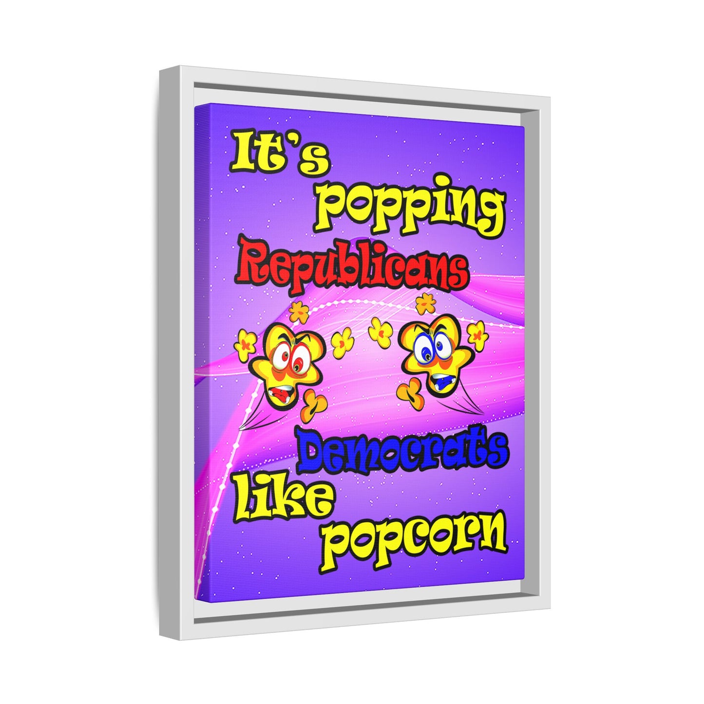 popping like popcorn - framed canvas art (purple-pink wave)