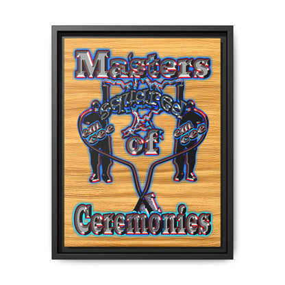 em cee squared - framed canvas art (butterscotch wood finish)