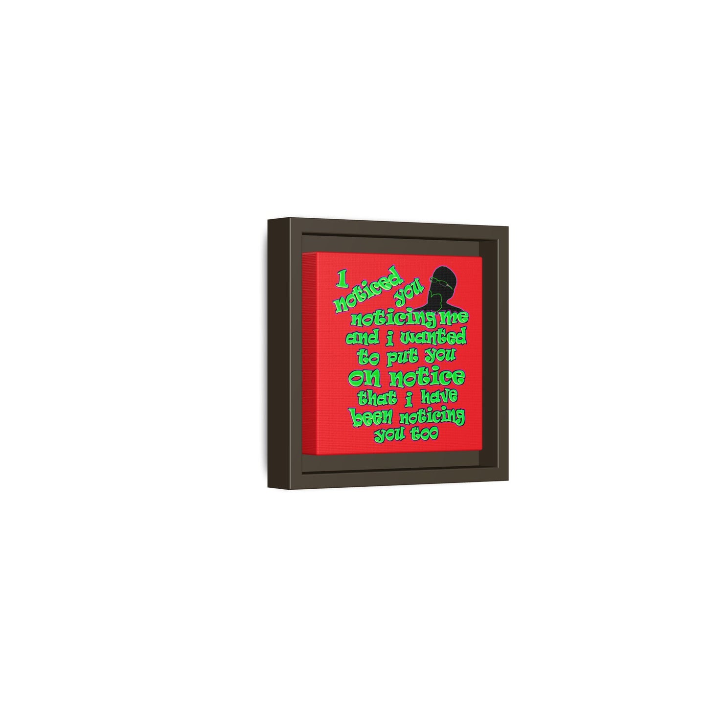 noticed you noticing - framed canvas art (red)