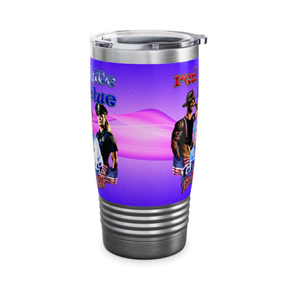 rw&b lives matter - Ringneck Tumbler, 20oz (purple-pink wave)