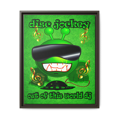 disc jockey - framed canvas art (green turf)