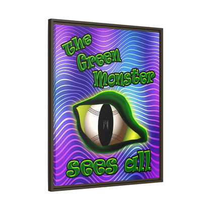 green monster - framed canvas art (purple wave)