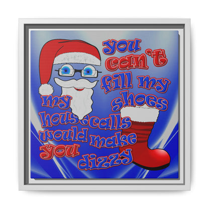 santa's shoes - framed canvas art (blue-white wave)
