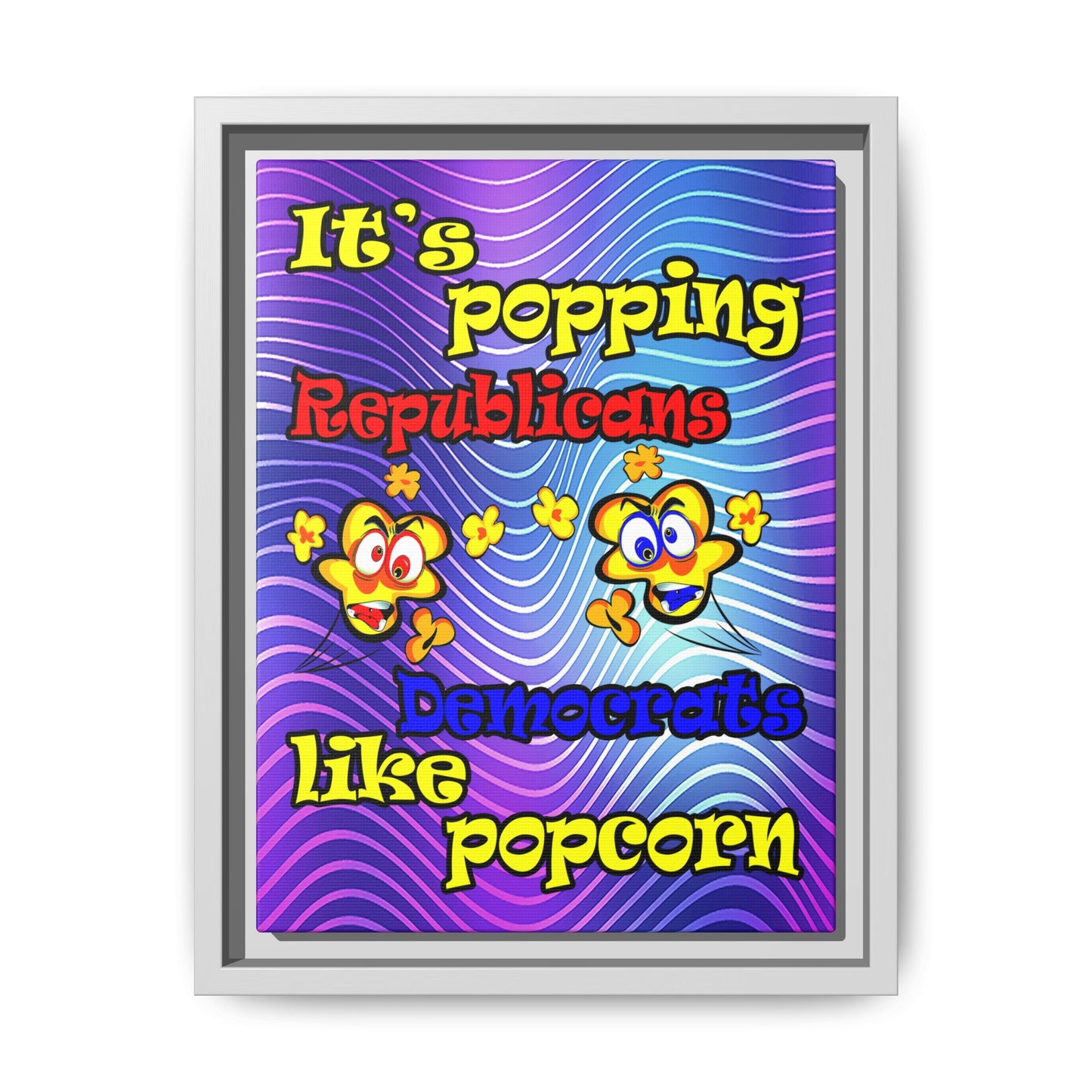 popping like popcorn - framed canvas art (purple wave)