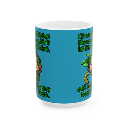 turtle race - White Mug (turquoise)