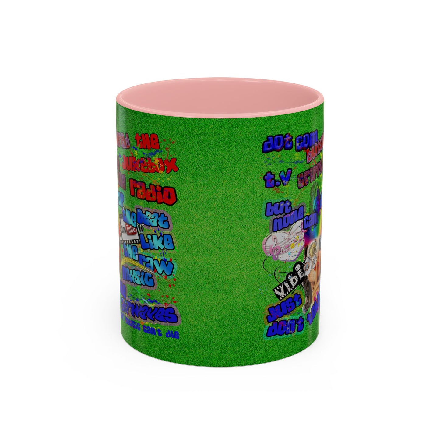 drop the beat - Accent Mug (green turf)