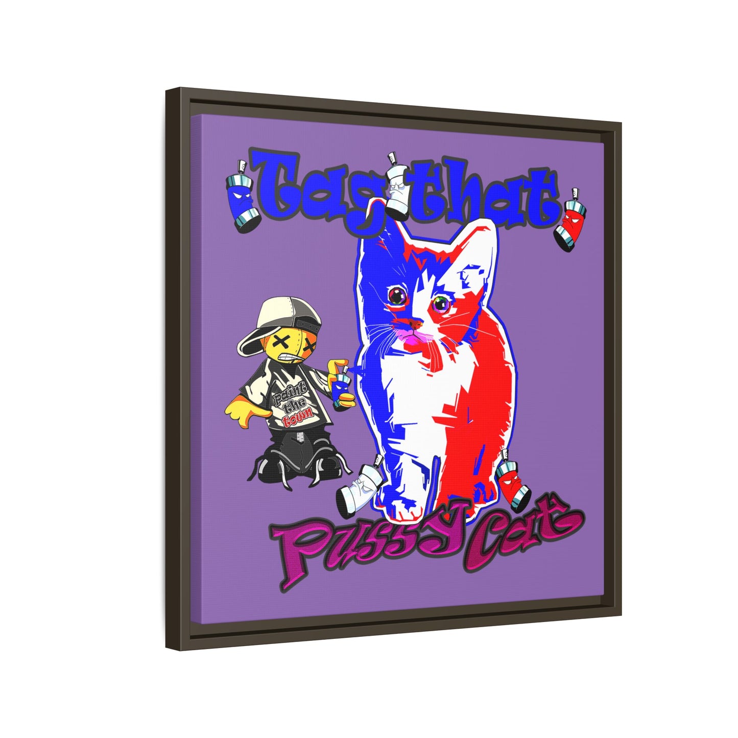 tag that - framed canvas art (light purple)