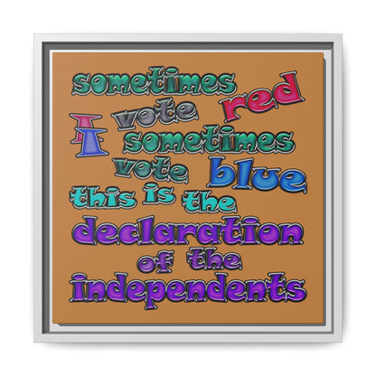 declaration of the independents - framed canvas art (light brown)
