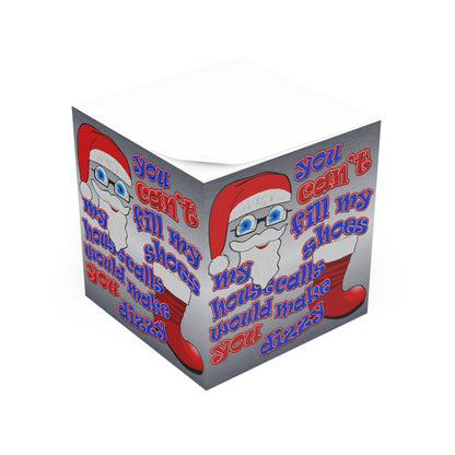 santa's shoes - note cube (brushed nickel)