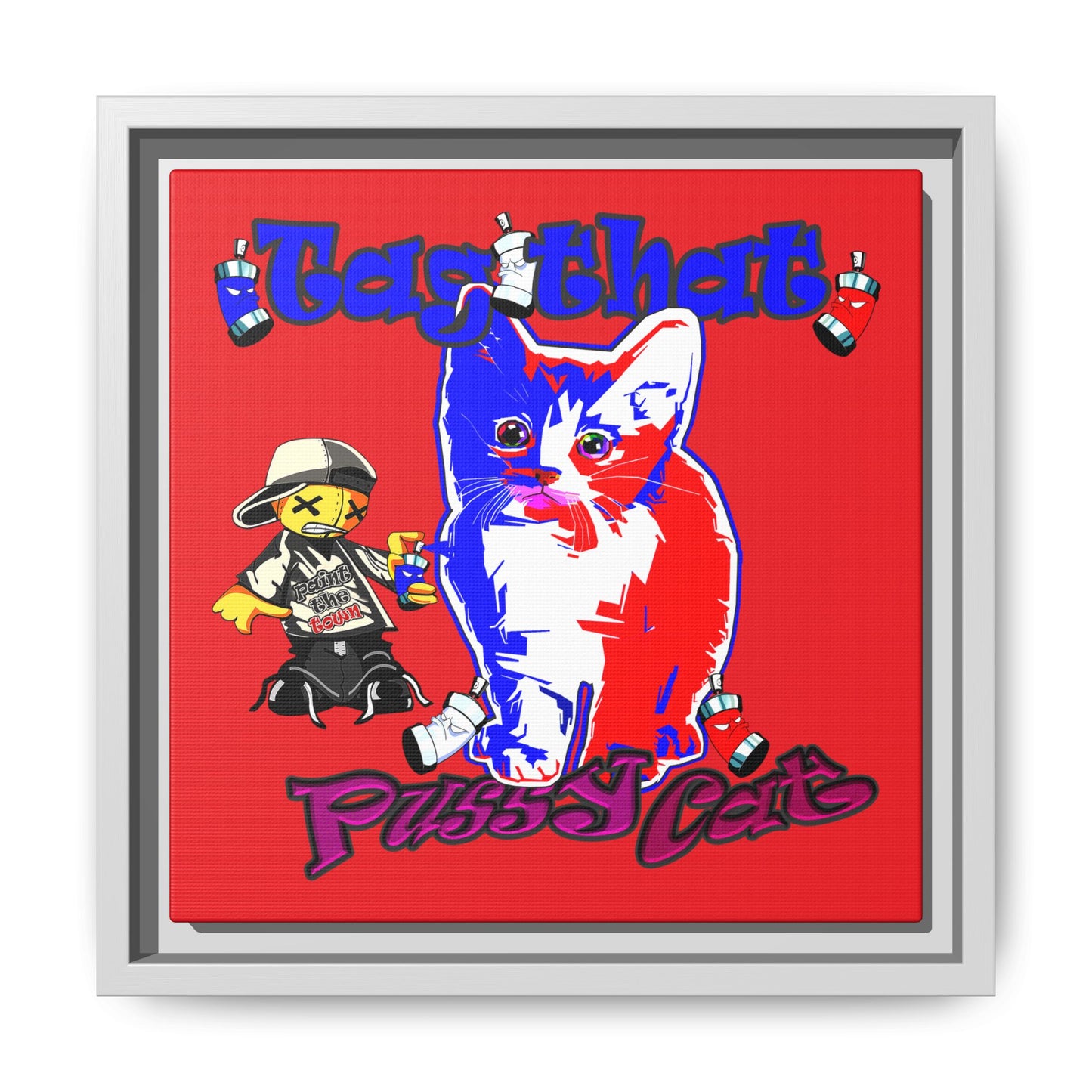 tag that - framed canvas art (red)