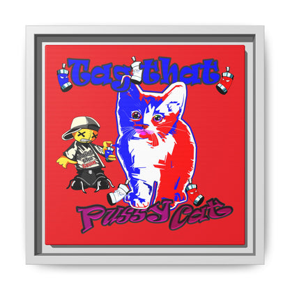 tag that - framed canvas art (red)