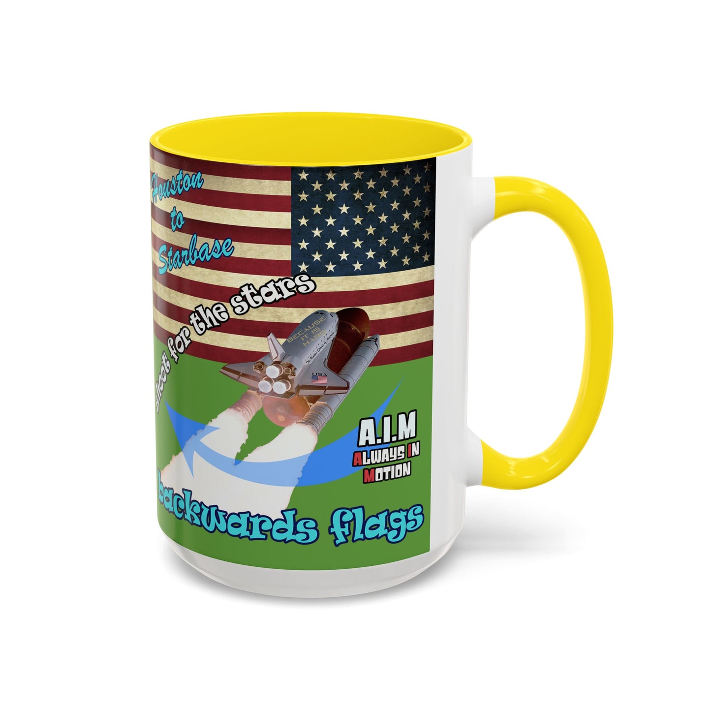 shoot for the stars - Accent Mug (green)