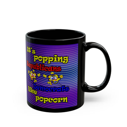 popping like popcorn - Black Mug (purple wave)