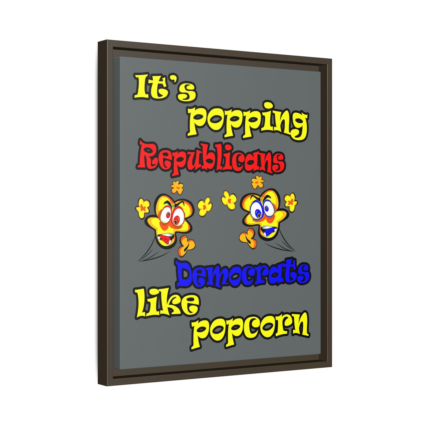 popping like popcorn - framed canvas art (dark grey)