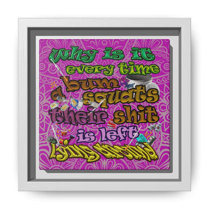the bum's shit - framed canvas art (pink swirl)