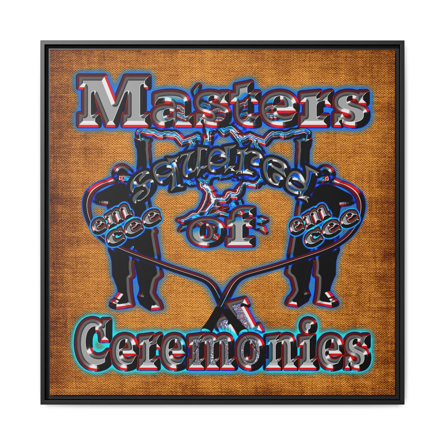 em cee squared - framed canvas art (brown papyrus)