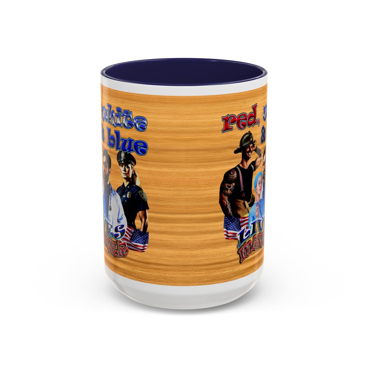 rw&b lives matter - Accent Mug (butterscotch wood finish)