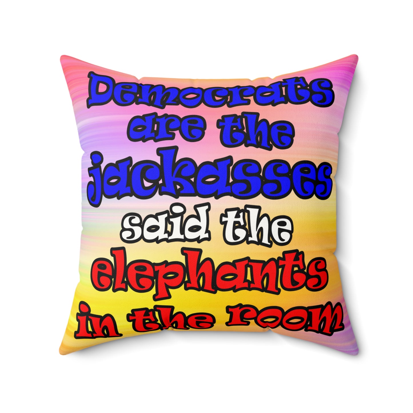 donkeys and elephants - Faux Suede Square Pillow - (color blur)