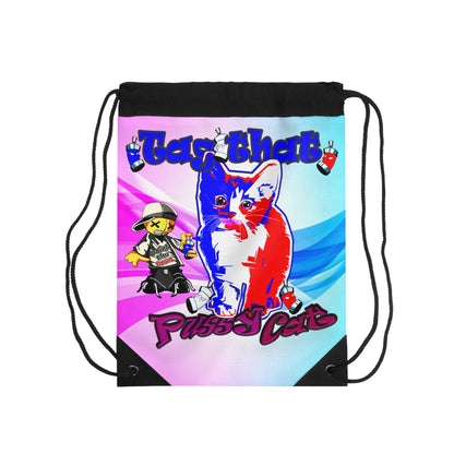 tag that - Drawstring Bag (light blue-pink wave)