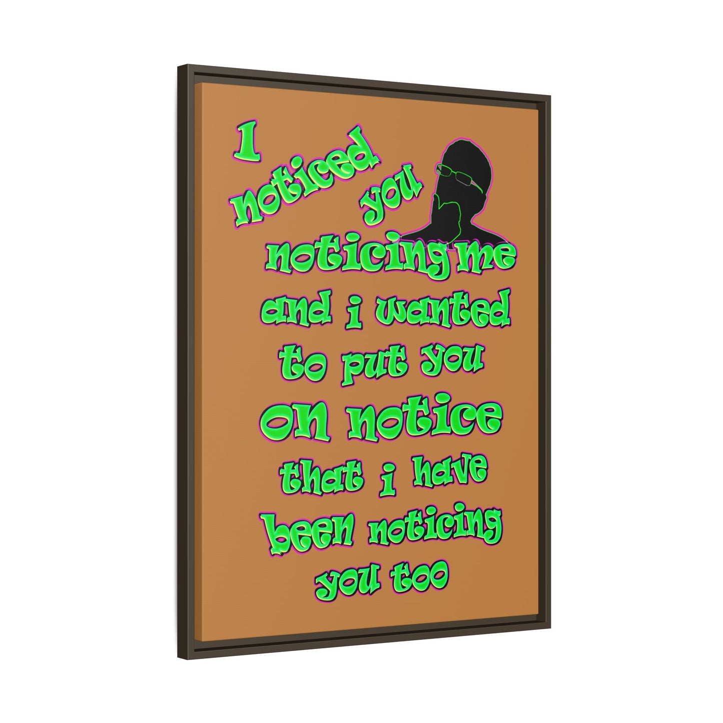 noticed you noticing - framed canvas art (light brown)