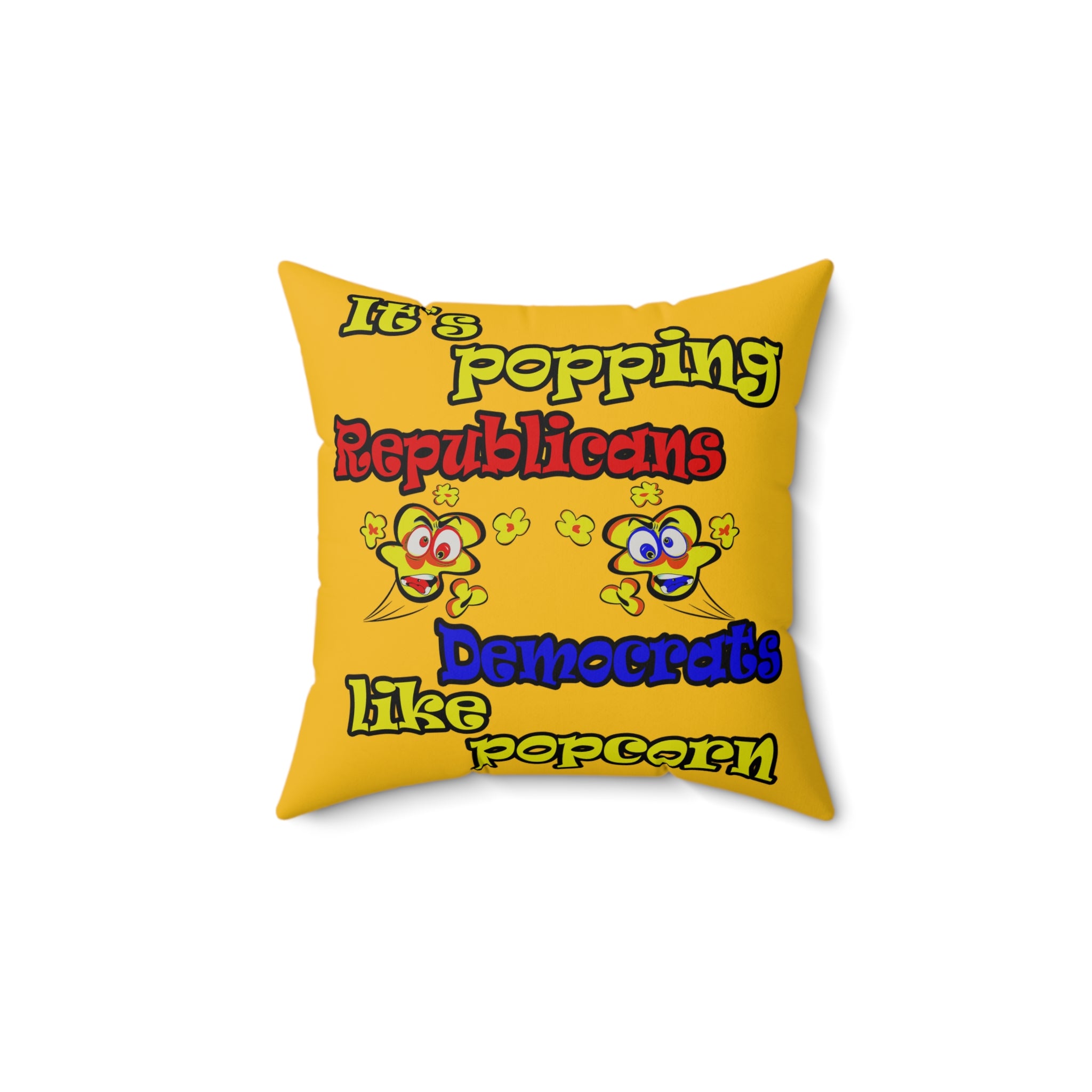 popping like popcorn - Faux Suede Square Pillow - (yellow)