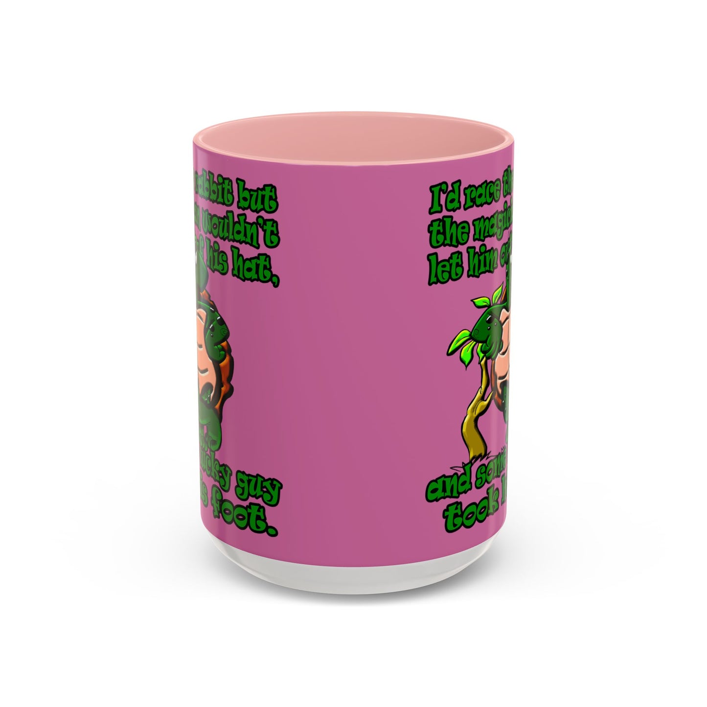 turtle race - Accent Mug (light pink)