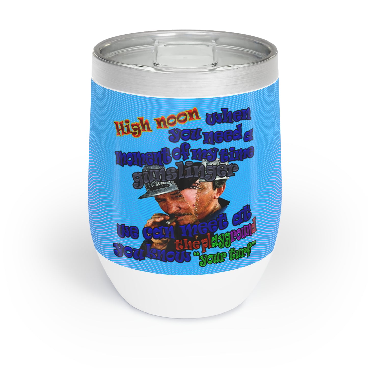 high noon - Chill Wine Tumbler (light blue-purple wave)