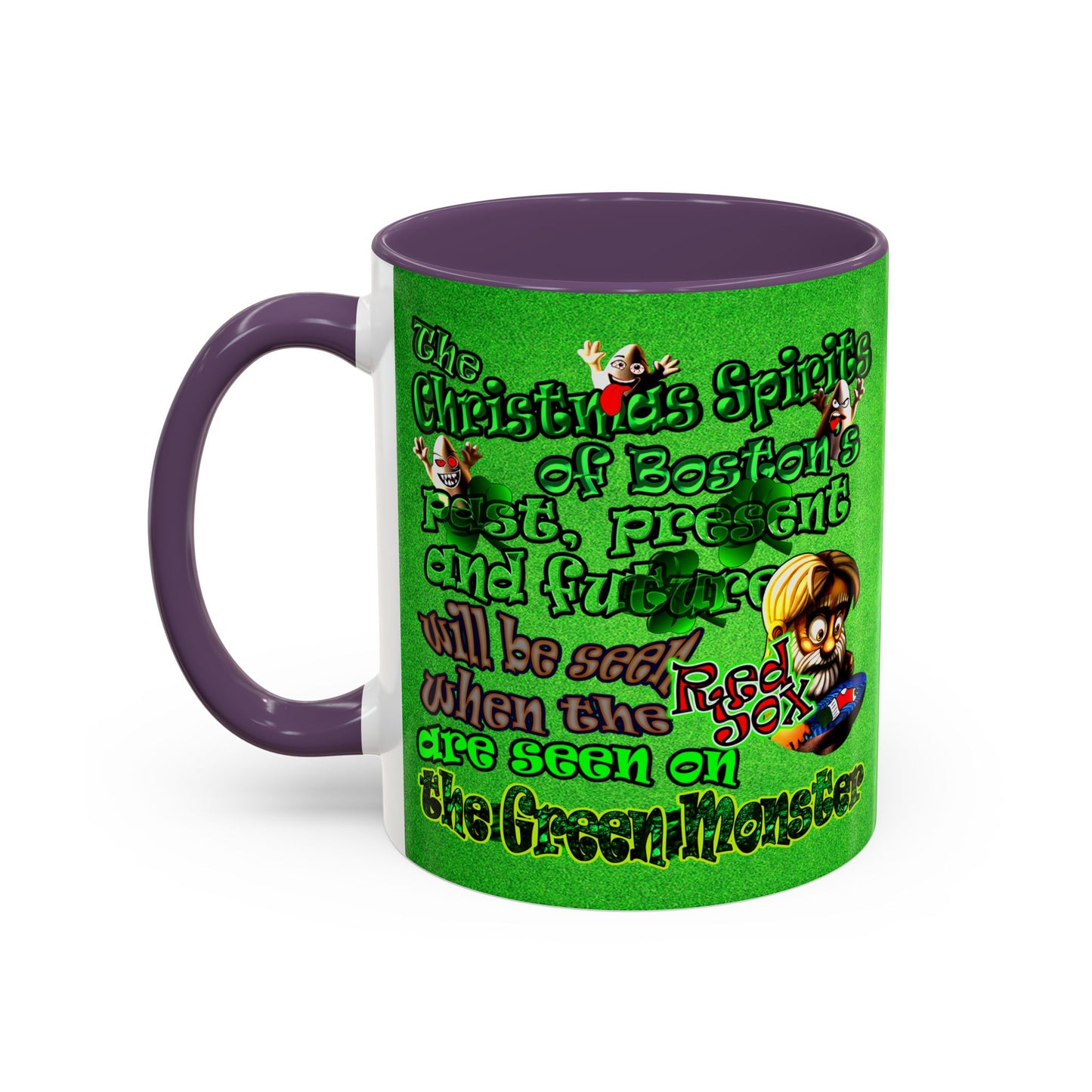 christmas spirits of boston - Accent Mug (green turf)