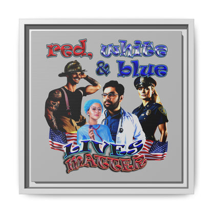 rw&b lives matter - framed canvas art (light grey)