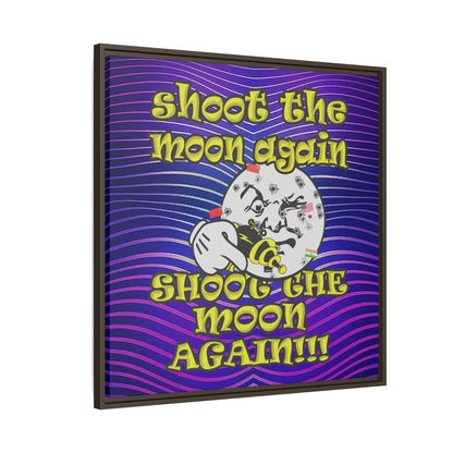 shoot the moon again - framed canvas art (purple wave)