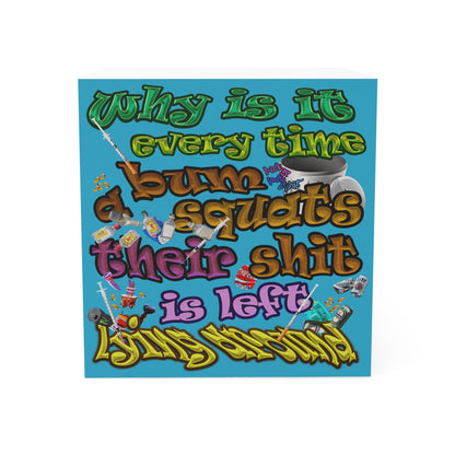 the bum's shit - note cube (turquoise)