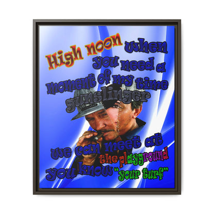 high noon - framed canvas art (blue-white wave)