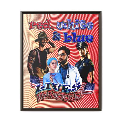 rw&b lives matter - framed canvas art (yellow-orange wave)