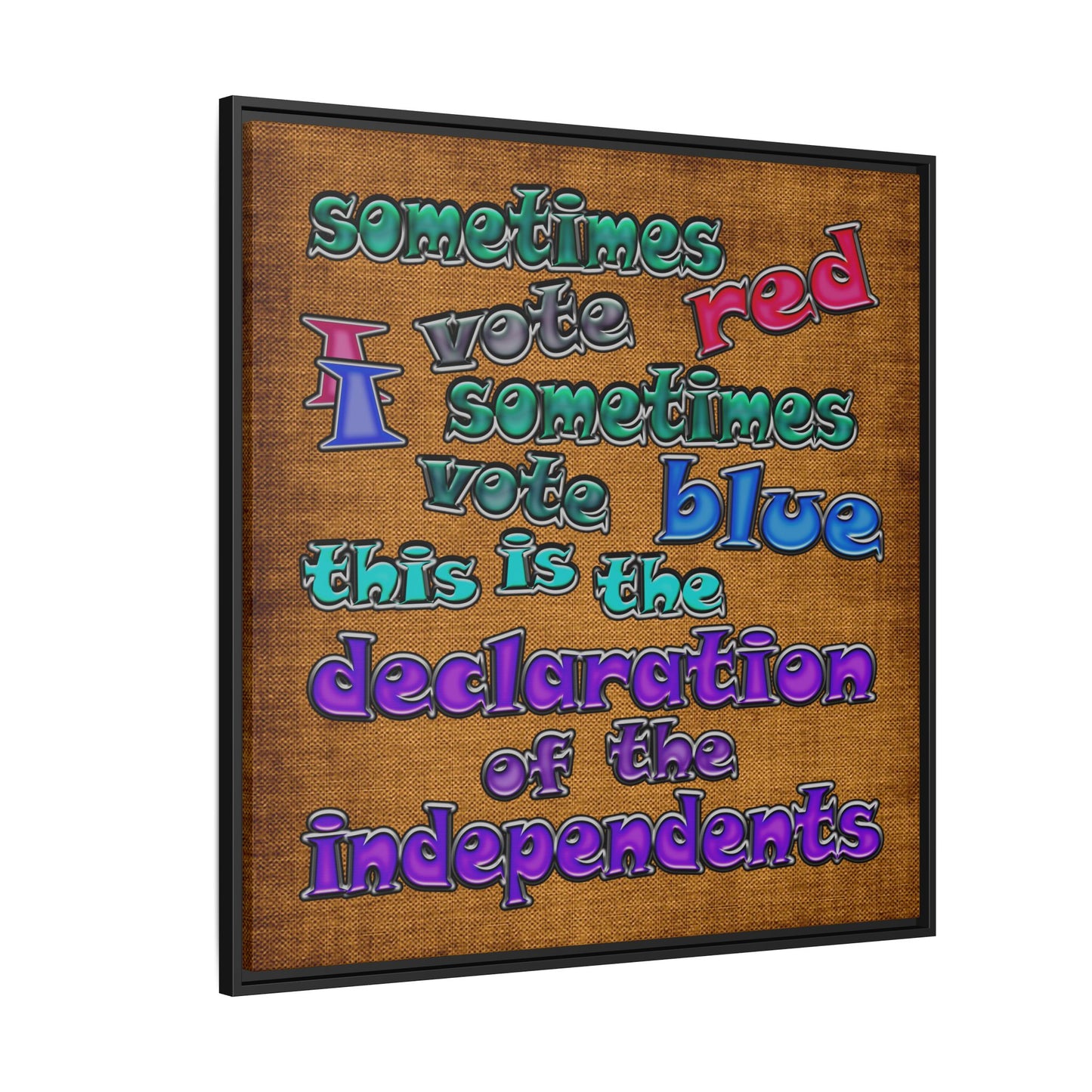 declaration of the independents - framed canvas art (brown papyrus)