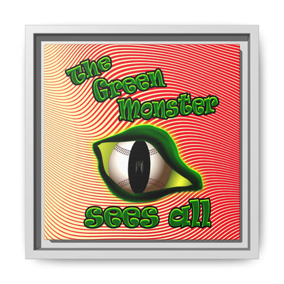 green monster - framed canvas art (yellow-orange wave)