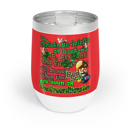 christmas spirits of boston - Chill Wine Tumbler (red)