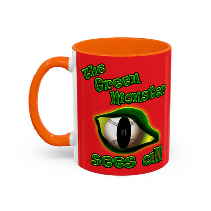green monster - Accent Mug (red)